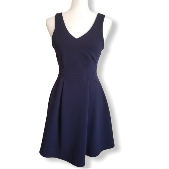 Navy Blue A-line Dress by Monteau - Picture 3 of 6